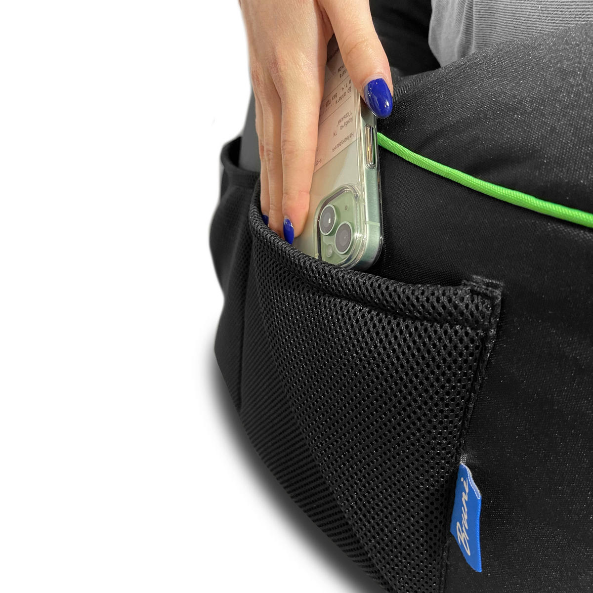 GAMING SITZSACK Cockpit, schwarz 'Green Edition' - Schwarz, Textil (60/59.5/106.5cm) - Bruni