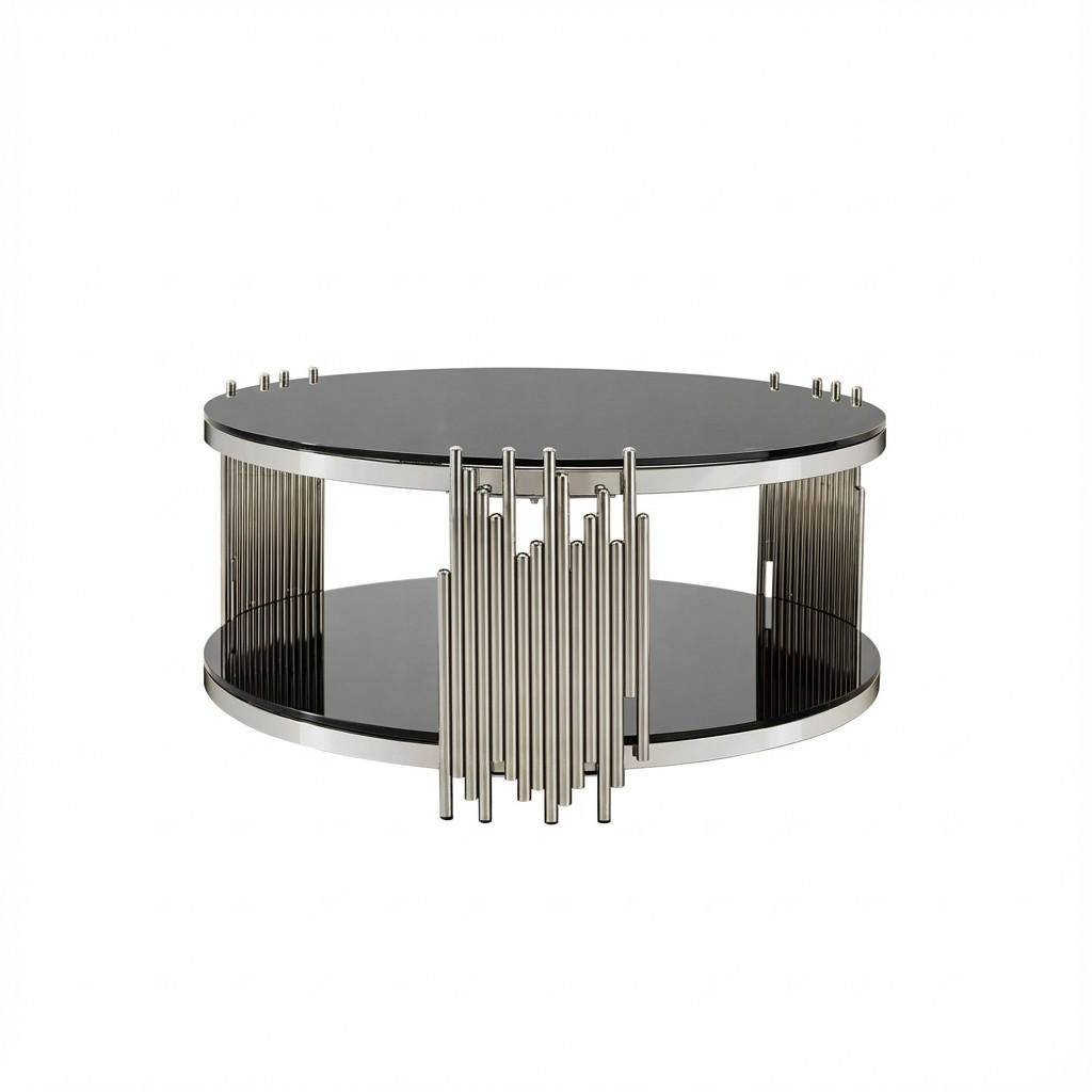Evryae Couchtisch Schwarz, Silber 80x45x80 cm