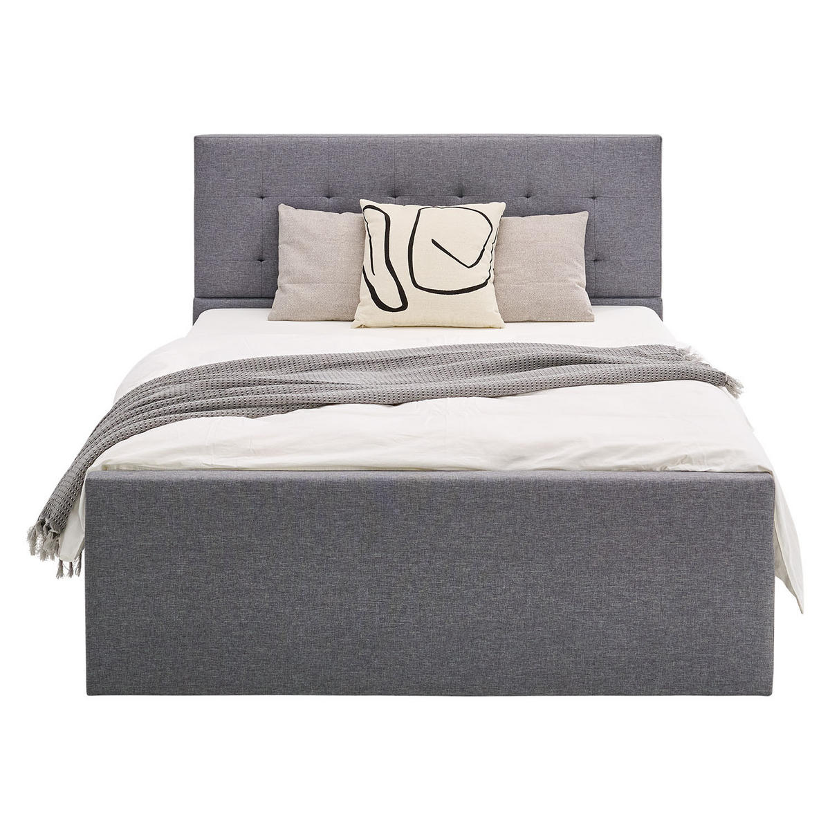 POLSTERBETT mit Stauraum 140/200 cm in Grau - Anthrazit/Grau, Textil (140/200cm) - Homestyle4u