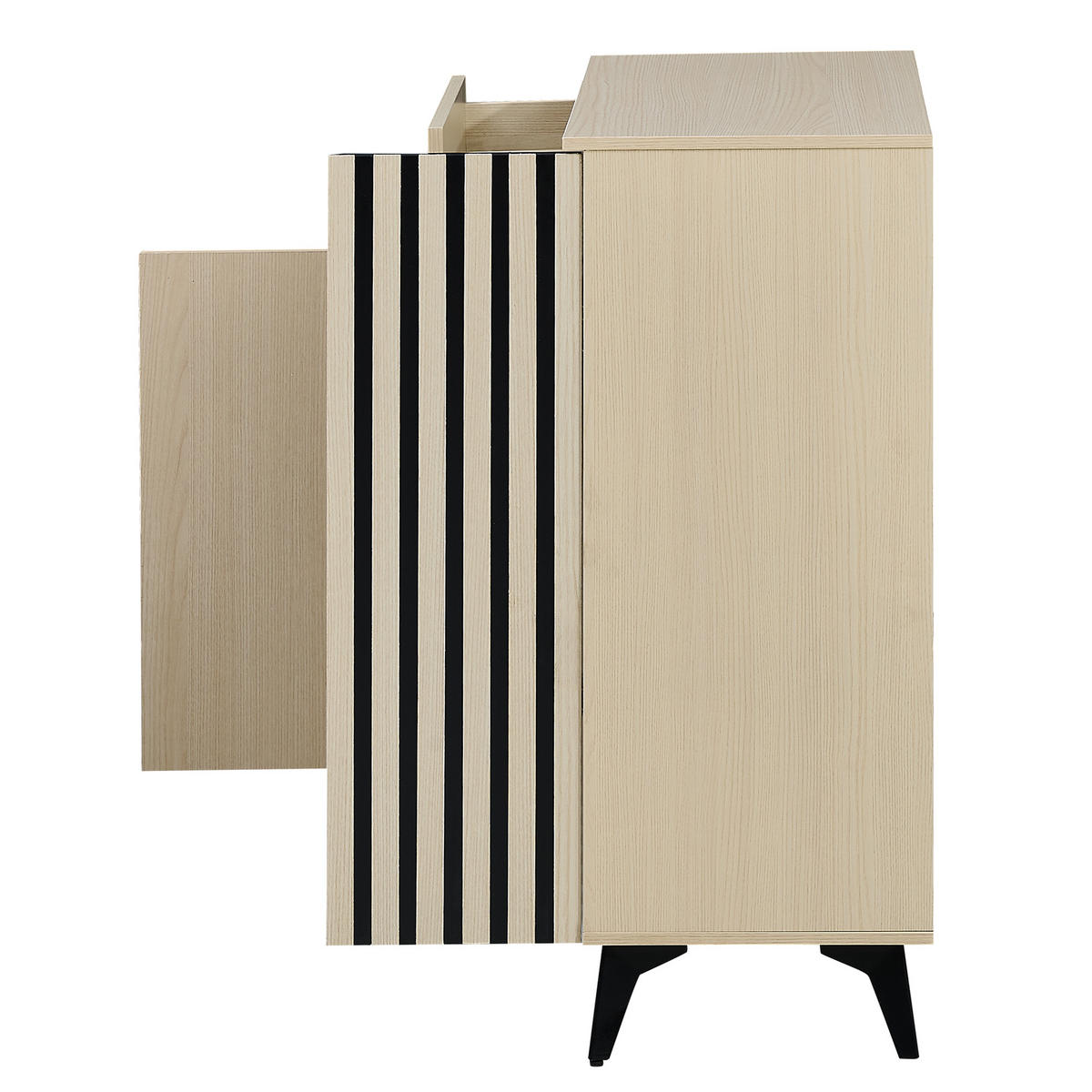 GARDEROBE Set Sitzbank Schuhschrank Sideboard Modern Flur Weiß - Naturfarben, Holzwerkstoff (60/179.5/35cm) - FLIEKS
