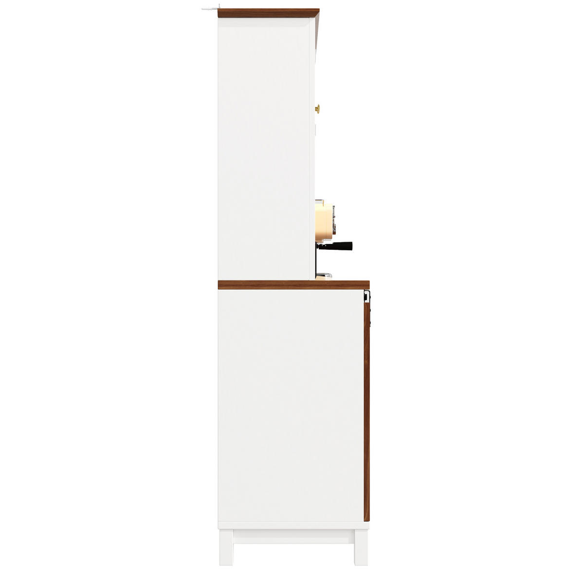 BUFFET 104/180/40 cm Weiß aus MDF, Metall und Glas mit LED-Beleuchtung - Weiß, Glas (40/180/104cm) - OKMYHOME