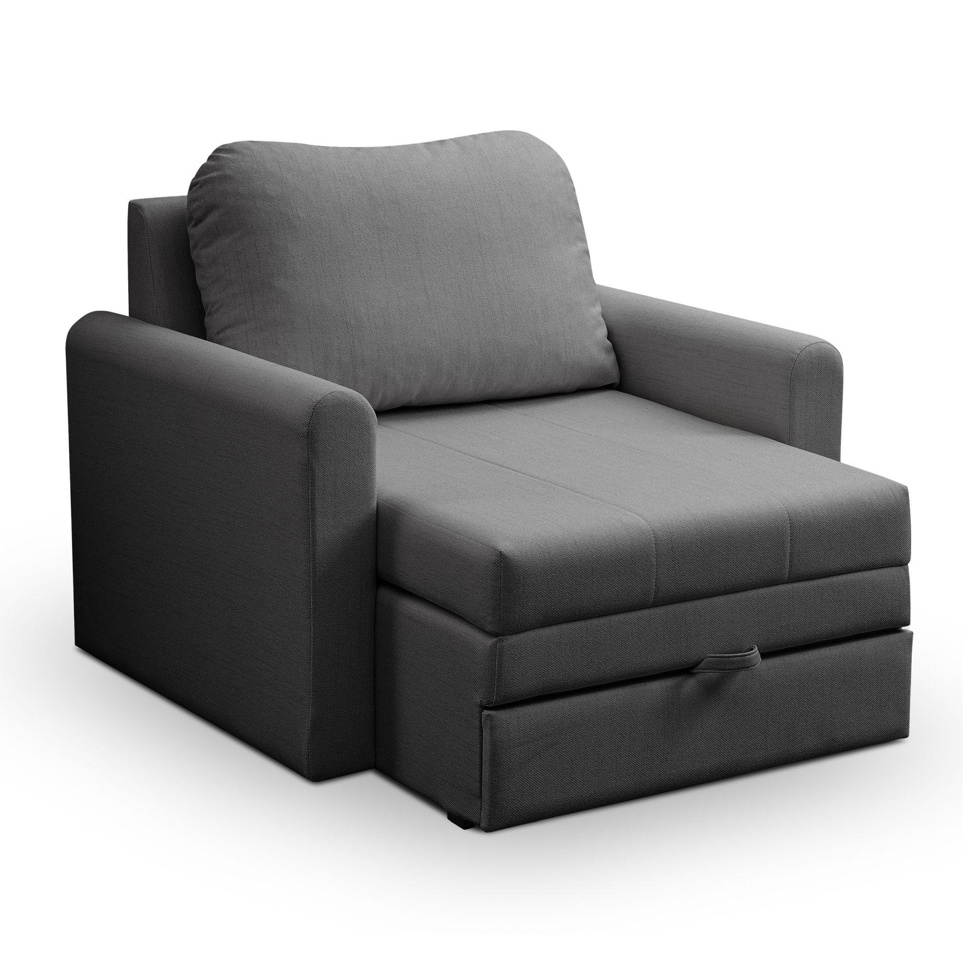 SCHLAFSESSEL Dejano Dunkelgrau 75x196 cm - Dunkelgrau/Schwarz, Holz/Textil (103/90/115cm) - Selsey