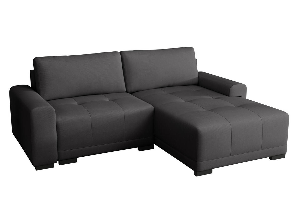 ECKSOFA Milton - Schwarz/Grau, Holz/Textil (237/180cm) - MIRJAN24