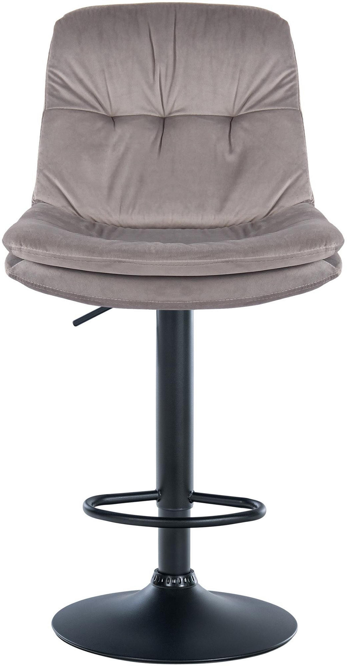 BARHOCKER Samt grau - Schwarz/Grau, Textil (46/94/54cm) - CLP