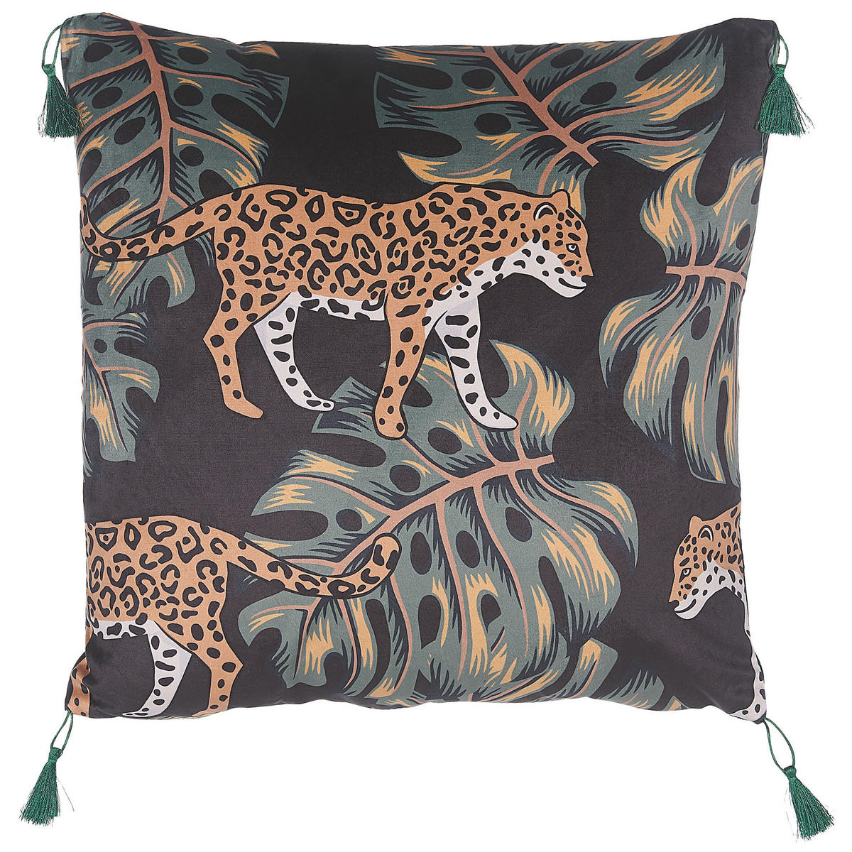 DEKOKISSEN 2er-Set Schwarz 45/45 cm Kuhi - Schwarz, Textil (45/45cm) - Beliani