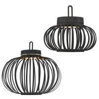 LED PENDEL-/TISCHLEUCHTE GABBIA, Bambus, Schwarz, 2er Set - Schwarz, Holz (36/36/33cm)