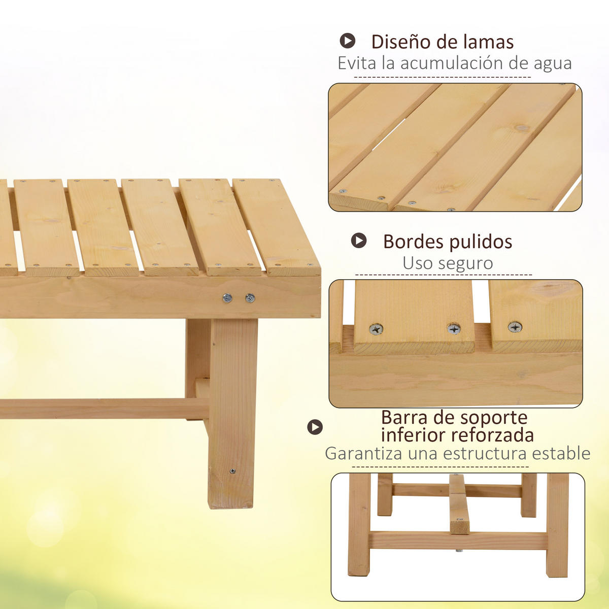 GARTENBANK,2-SITZER Tannenholz,natur - Beige, Holz (110/35/38cm) - Vallsero
