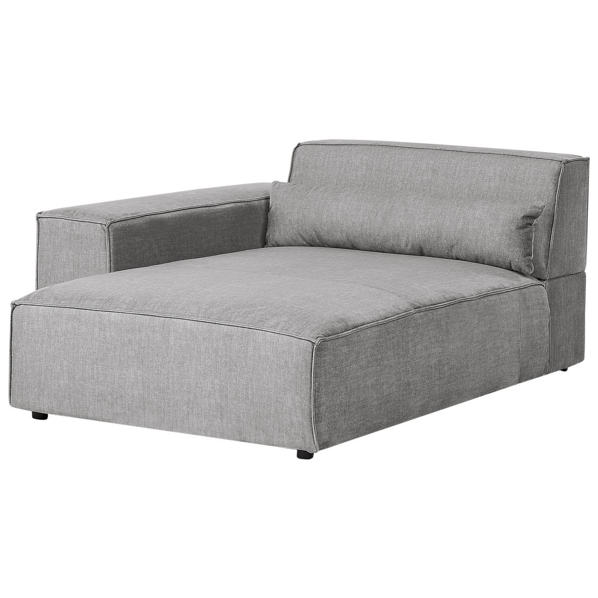 ČALOUNĚNÉ LEHÁTKO CHAISE LONGUE PRAVOSTRANNÉ Látka Šedé Hellnar - šedá/tmavě šedá, textil (102/70/176cm) - Beliani