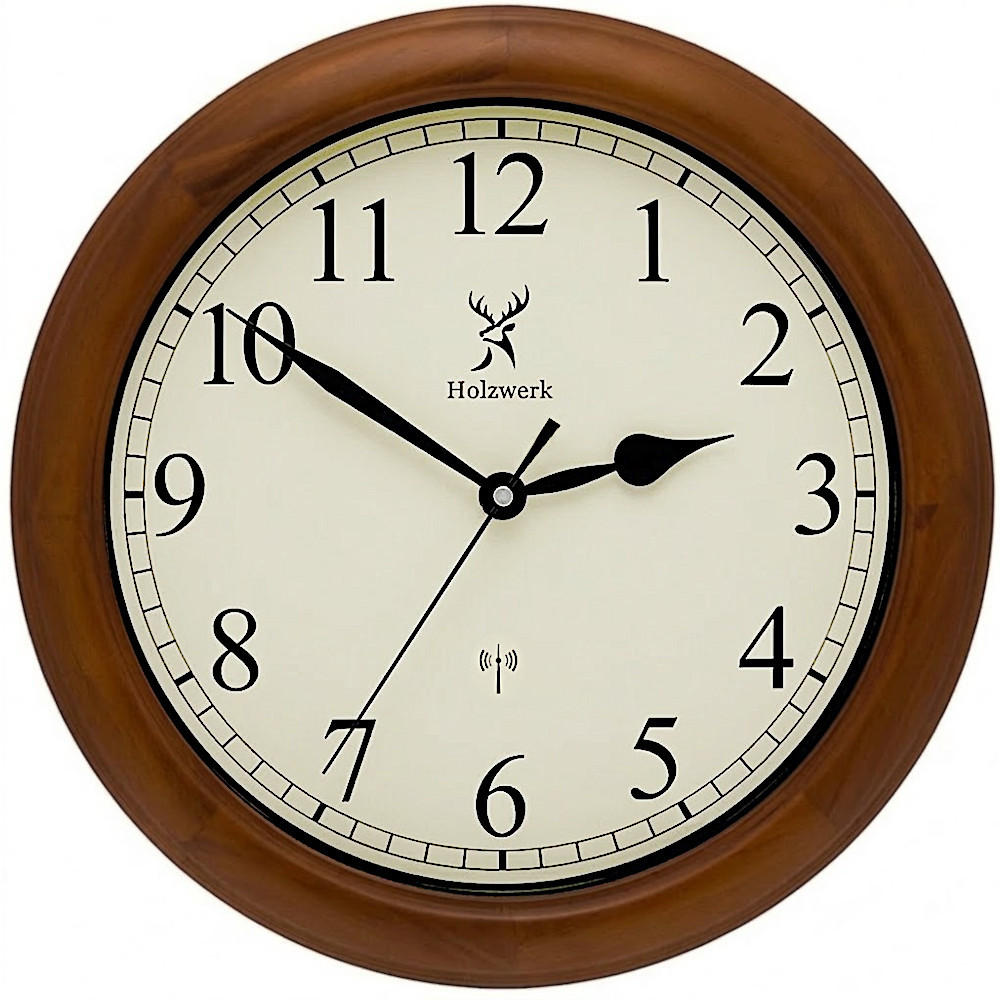 WANDUHR Holz Designer TRIBERG (FUNK) Loft Wand Uhr, braun - Braun, Glas/Holz (35/35/5.5cm) - Holzwerk