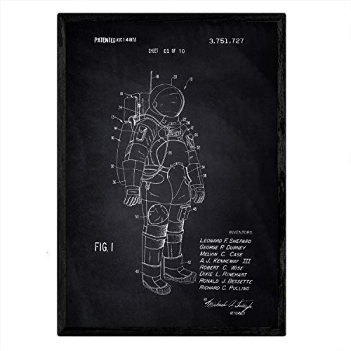 POSTER Astronautenanzug Patent A3 Rahmenlos - Klar, Papier (29.7/5/42cm) - Nacnic