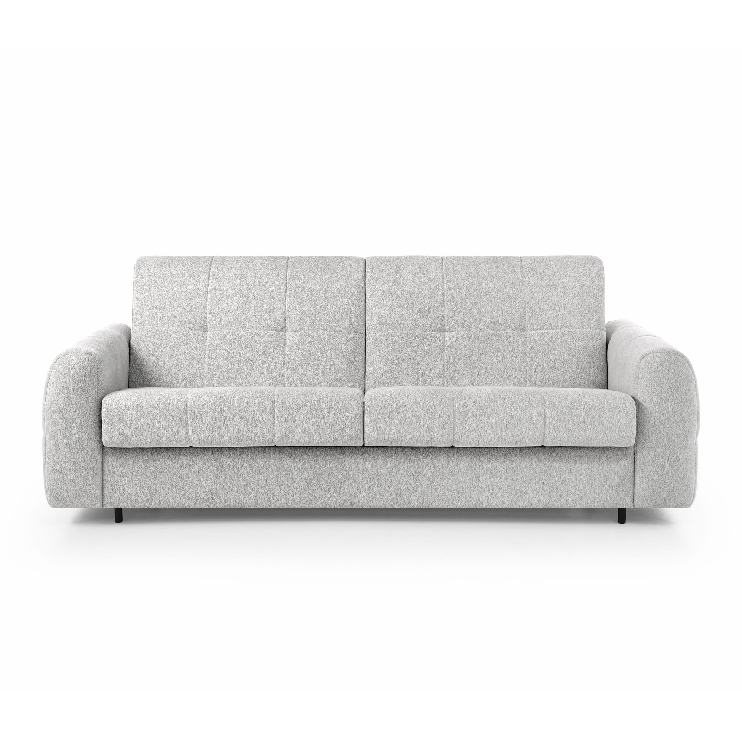 SCHLAFSOFA Pireus mit italienischem Gestell, 180x200, Hellgrau - Hellgrau/Schwarz, Textil (250/90/100cm) - Beautysofa