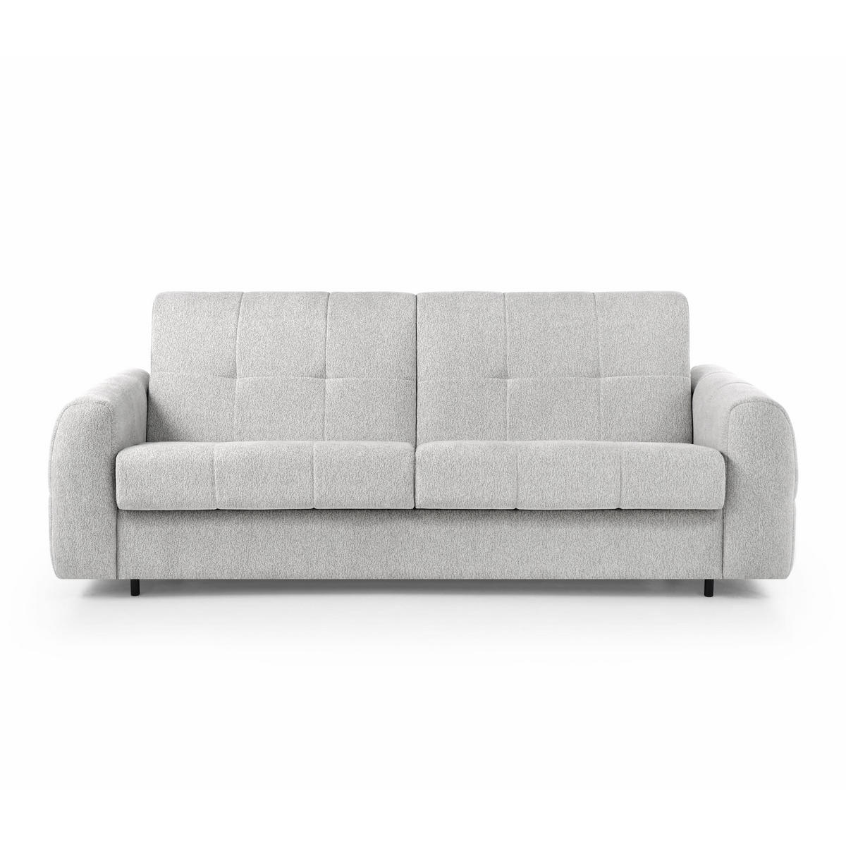 SCHLAFSOFA Pireus mit italienischem Gestell, 180x200, Hellgrau - Hellgrau/Schwarz, Textil (250/90/100cm) - Beautysofa
