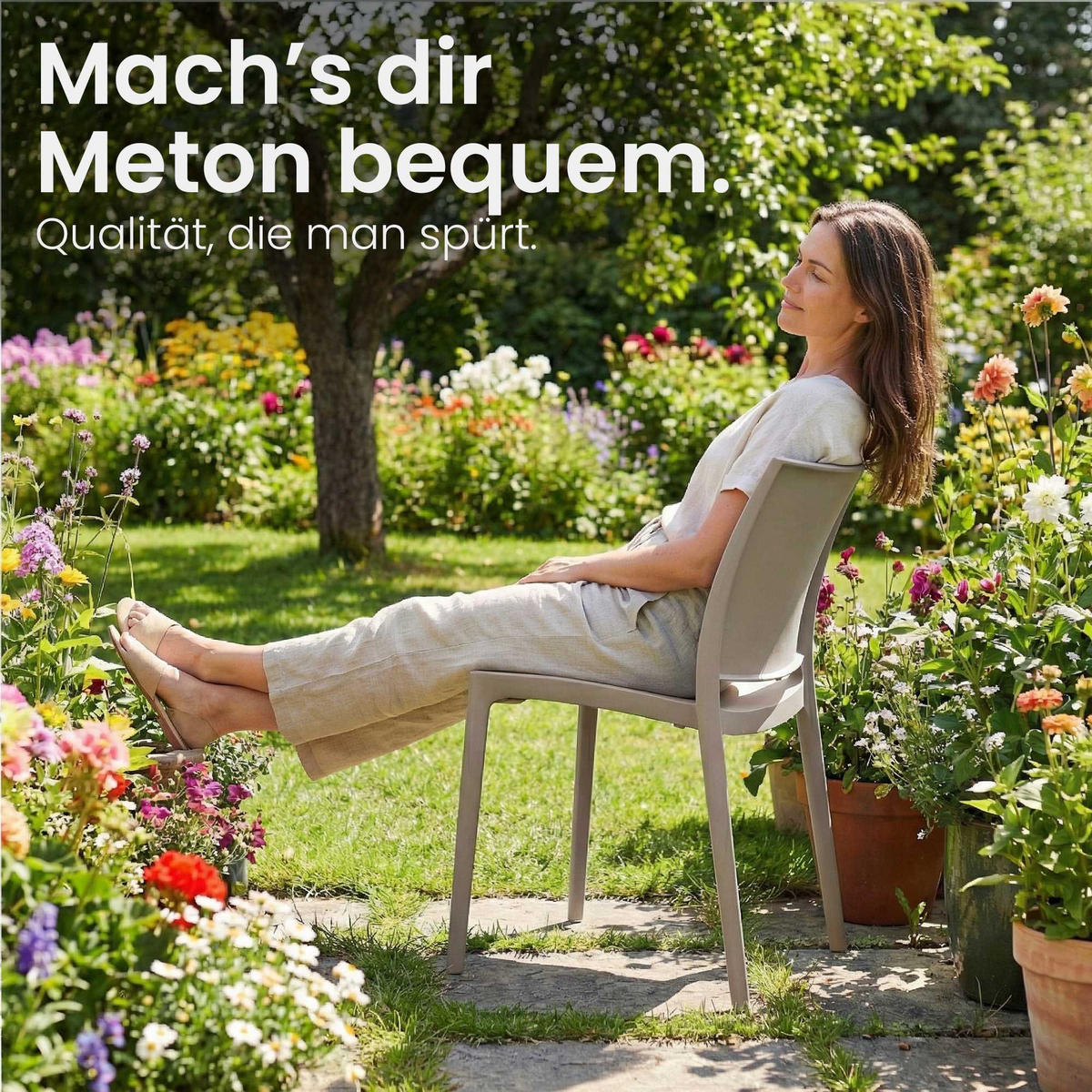 GARTENSTUHL Kunststoff Taupe - Taupe, Kunststoff (42/81/49cm) - CLP