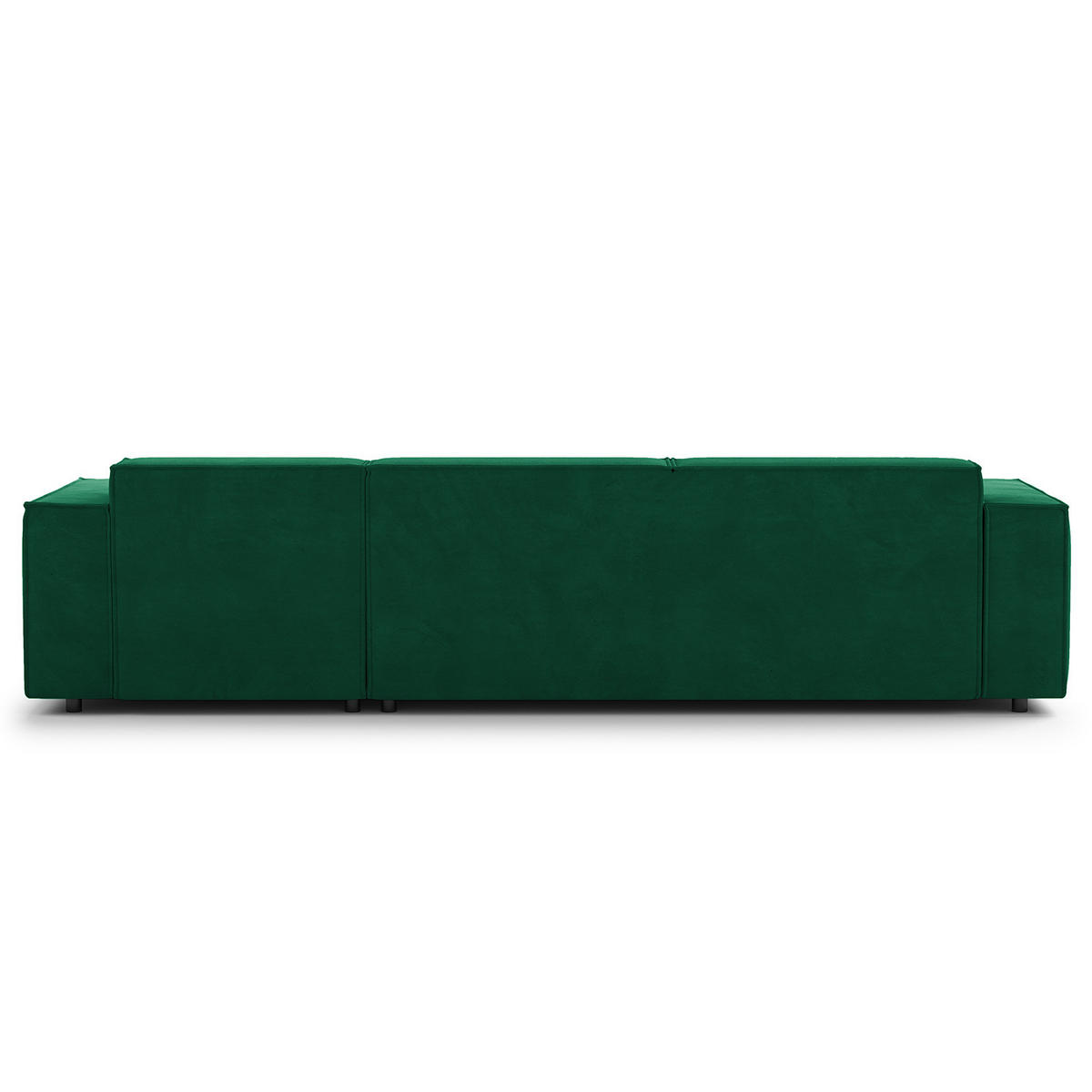 ECKSOFA mit Longchair - Dunkelgrün/Schwarz, Kunststoff/Textil (294/177cm) - home24