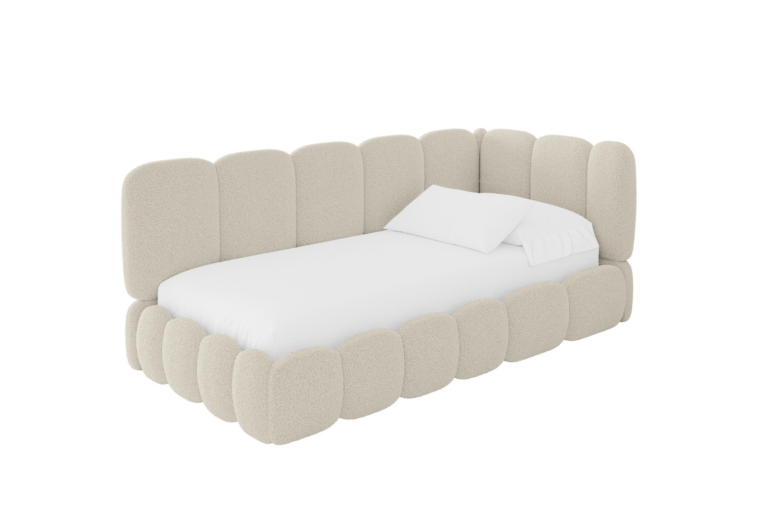 ALTDECOR JEDNOLŮŽKOVÁ POSTEL pro mládež s úložným prostorem a matrací H3/H4, vlevo - AVRY 80x200 béžová
