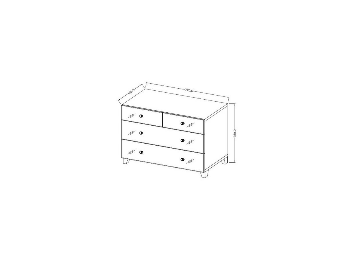 KOMMODE Bellagio grau / Spiegel 72 cm / 45 cm / 75 cm - Grau, Glas/Holz (72/75/45cm) - Feldmann-Wohnen