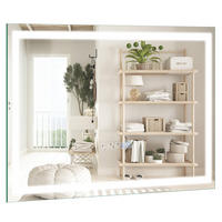 KÚPEĽŇOVÉ ZRKADLO strieborné - strieborná, sklo (40/3.5/60cm) - COSTWAY