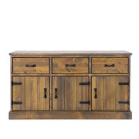 KOMMODE aus Massivholz Rustyk 7/1 - Dunkelbraun/Schwarz, Holz (152/80/46cm) - Seart