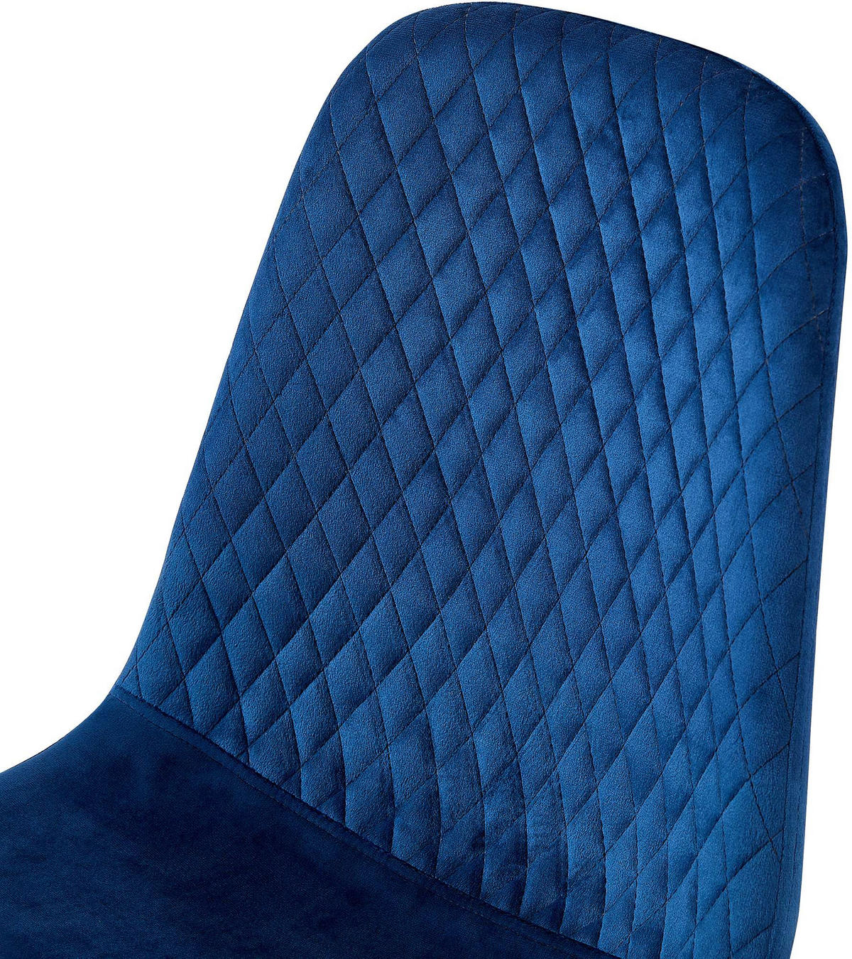 STUHL 4er Set Samt Blau - Blau/Schwarz, Textil/Metall (44/88/54cm) - CLP