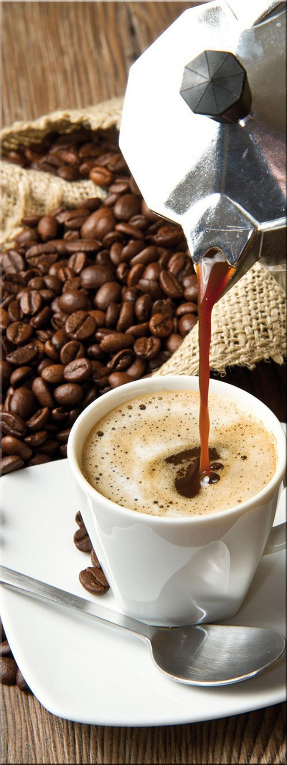 GLASBILD 30x80 cm Küche Kaffee braun - Gelb, Glas (30/80cm) - artissimo