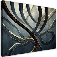 WANDBILD abstrakte schlange - Grau, Textil (60/40cm) - Feeby