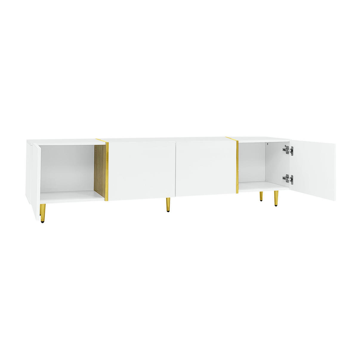 WOHNZIMMER-SET TV-Schrank und Couchtisch Hochglanz Weiß 2-tlg. - Weiß, Holzwerkstoff (60/41.5/100cm) - Beauniv