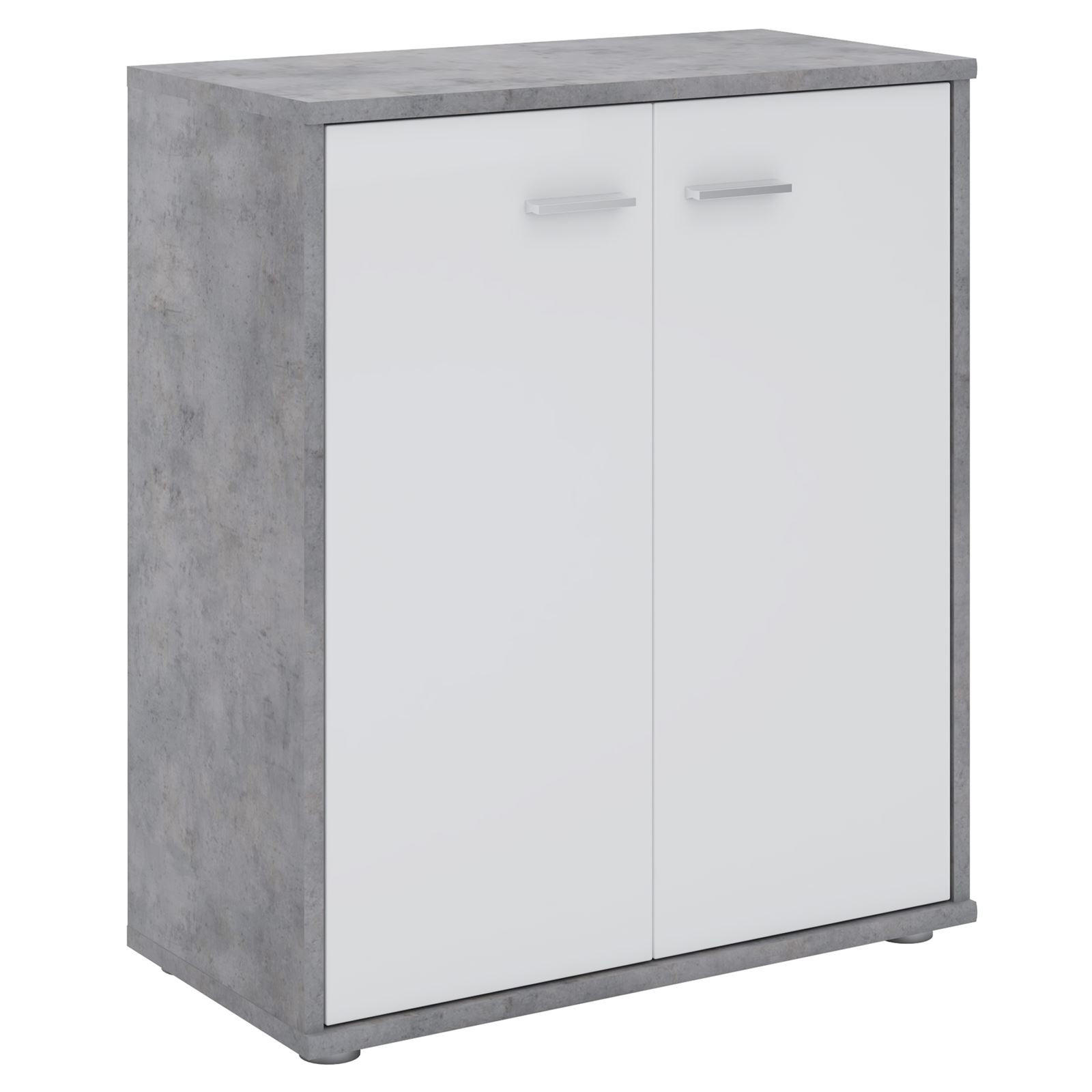 CARO-Möbel Kommode Grau, Weiß 60x70x30 cm