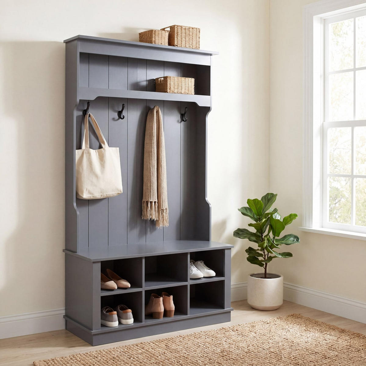 GARDEROBE Dunkelgrau - Dunkelgrau, Holz (100/170/39cm) - MCW