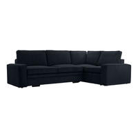 ROHOVÁ SOFAS FJORDI s funkcí spaní, Černá - černá, textil (296/196cm) - Fedve
