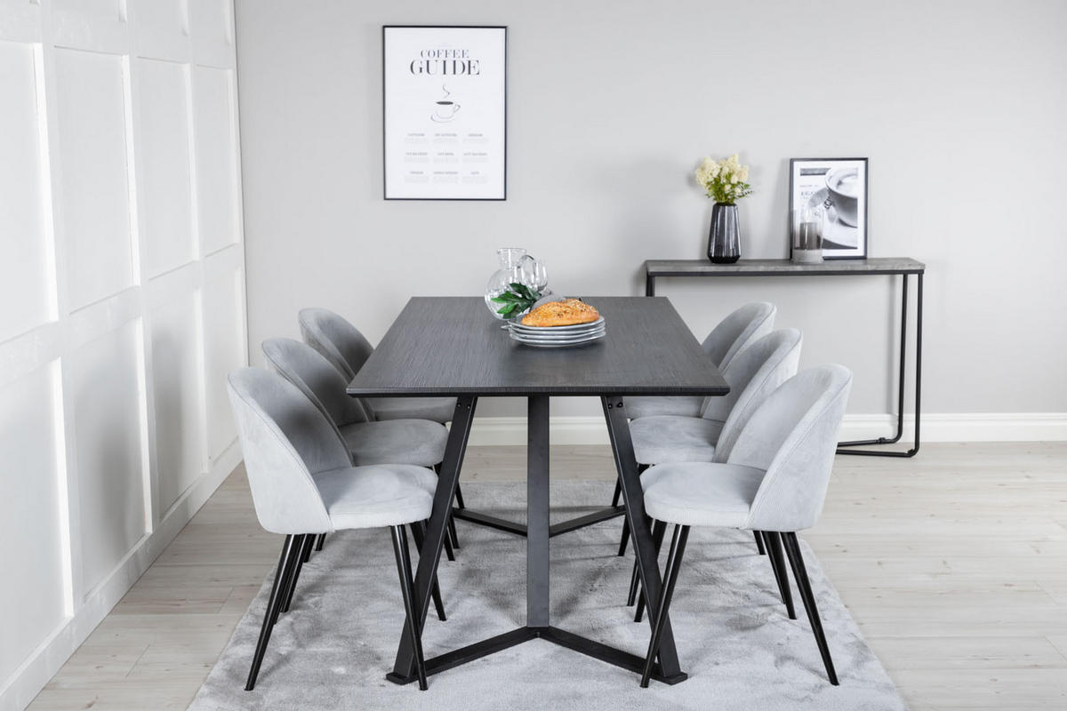 TISCHGRUPPE Grau - Grau, Holzwerkstoff (90/75/180cm) - ebuy24