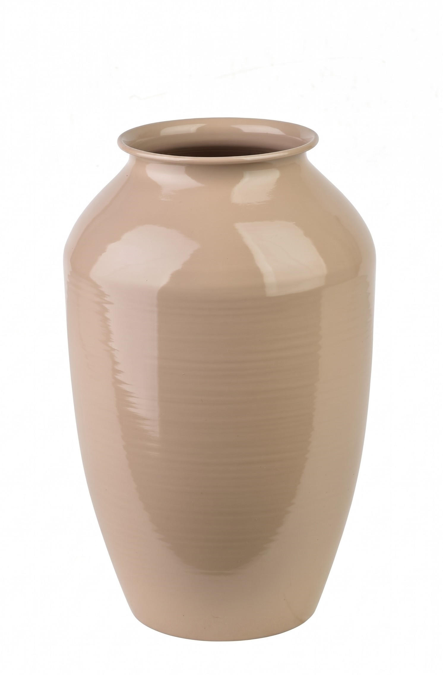 VASE ROGER Beige 10/17/27cm Metall - Beige, Metall (27cm) - Mondex