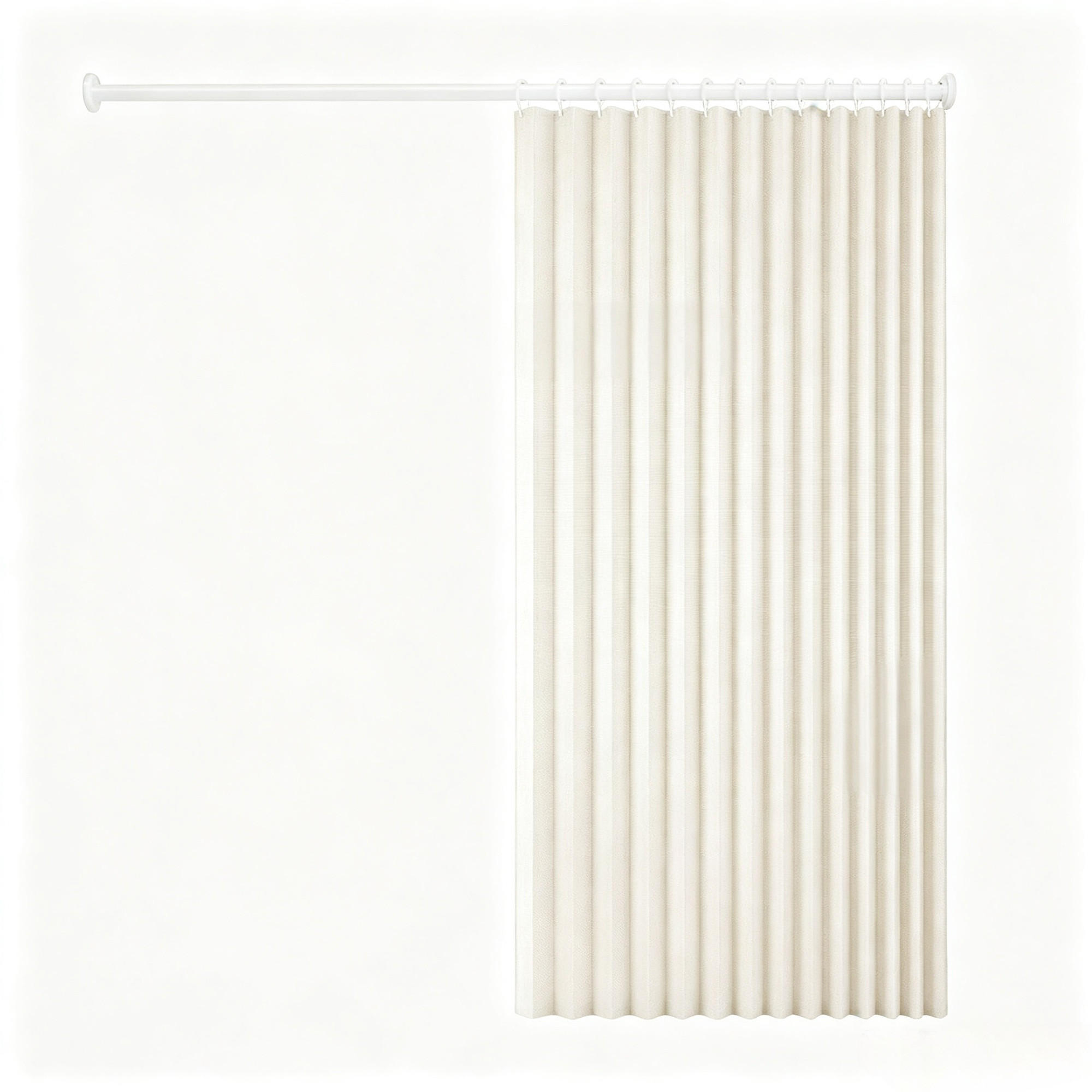 DUSCHVORHANG – Breite 180 x Höhe 200 cm – Beige – Inklusive Metallhaken - Beige, Textil (180/200cm)