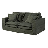 HUSSENSOFA 2-Sitzer196x108x76 grün KINGSTON - Grün, Textil (196/76/108cm) - Massivmoebel24