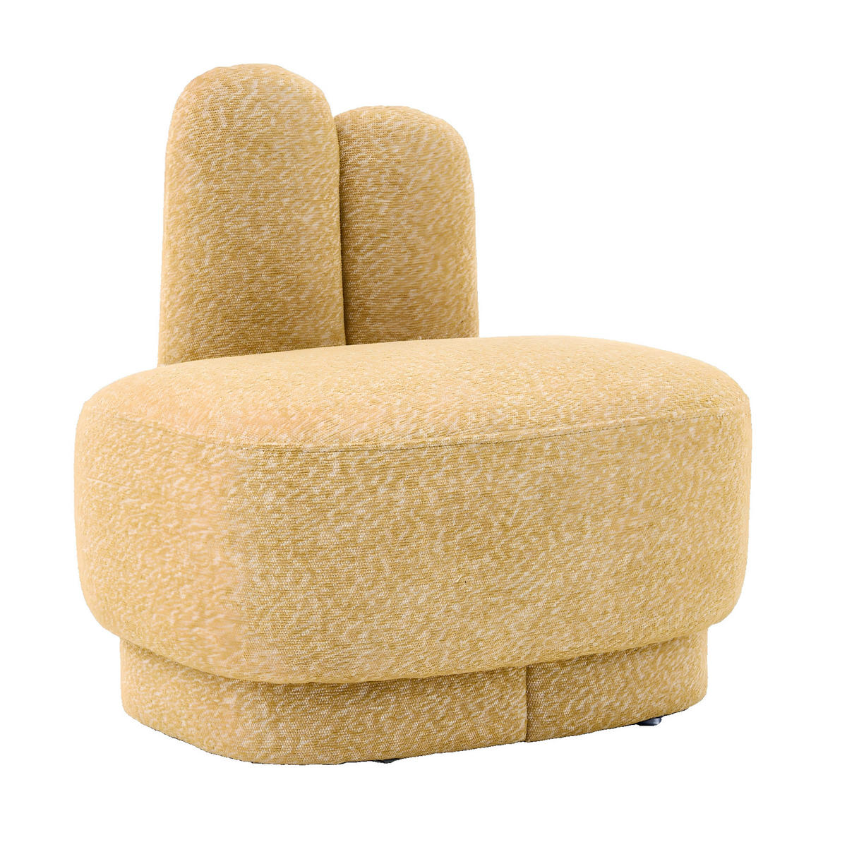 OTTOMAN Bunny-ear tyg stoppad med kaninöron - Gul, Textil (54/54/41.5cm) - Urban Meuble