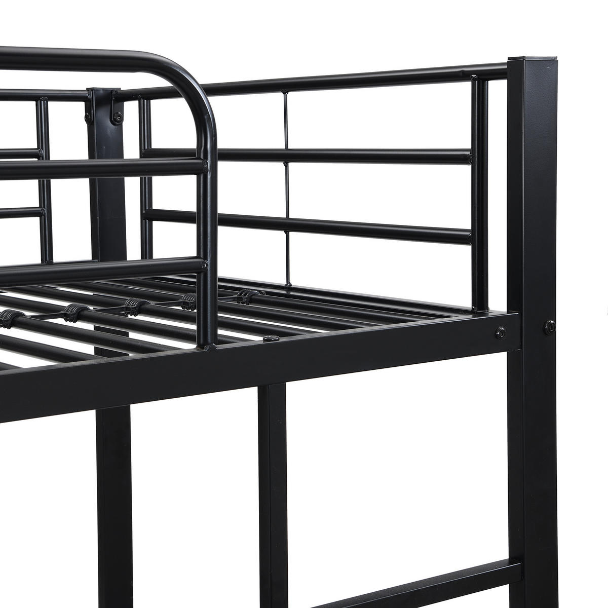 ETAGENBETT mit Ausziehbett 90x200/90x190 cm Metall Schwarz - Schwarz, Metall (90/200cm) - Meubliv