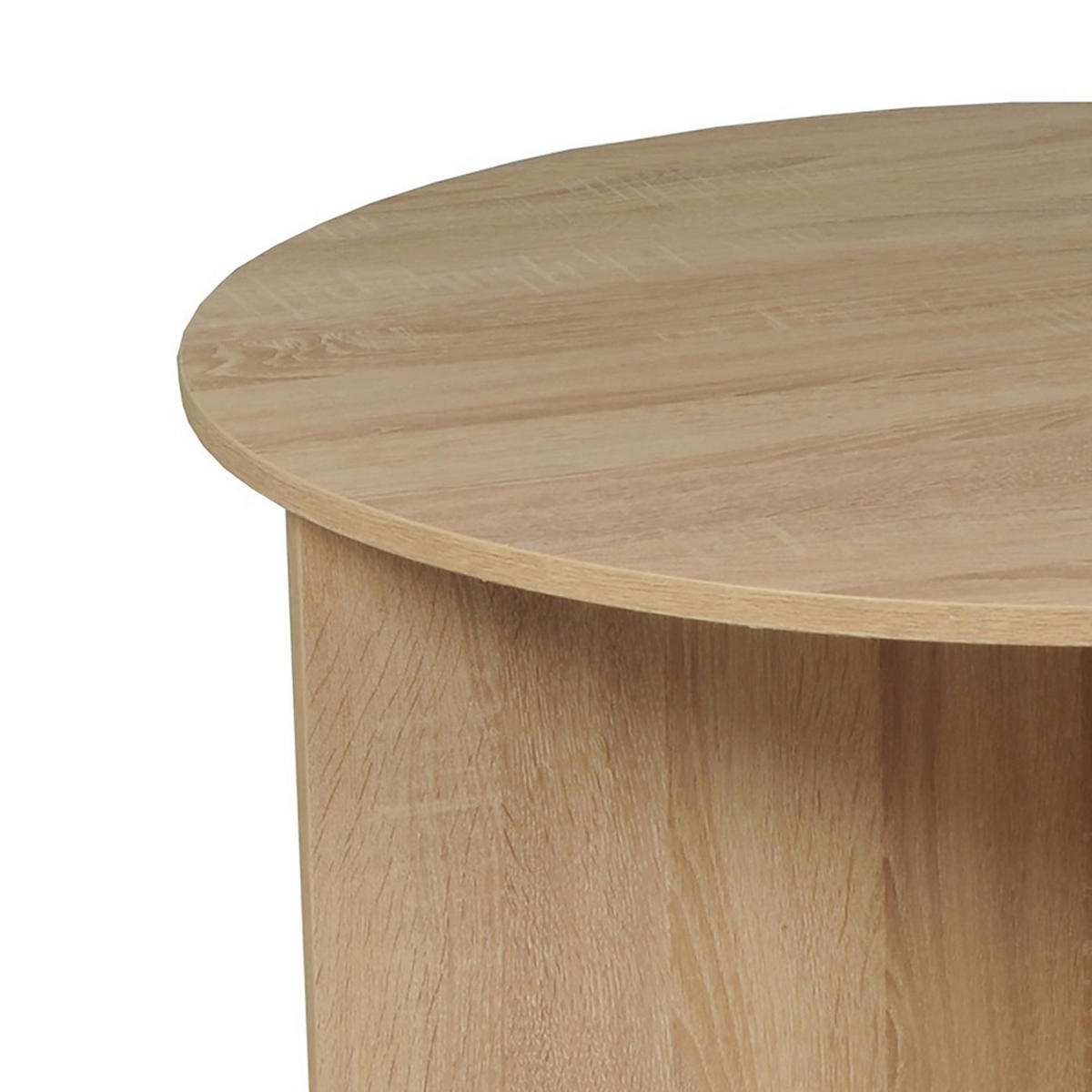 COUCHTISCH DALI /Durchmesser 80x h.37cm / Eiche-gebleichtes Dekor - Sonoma Eiche, Holzwerkstoff (80/80/42cm) - Weber Industries