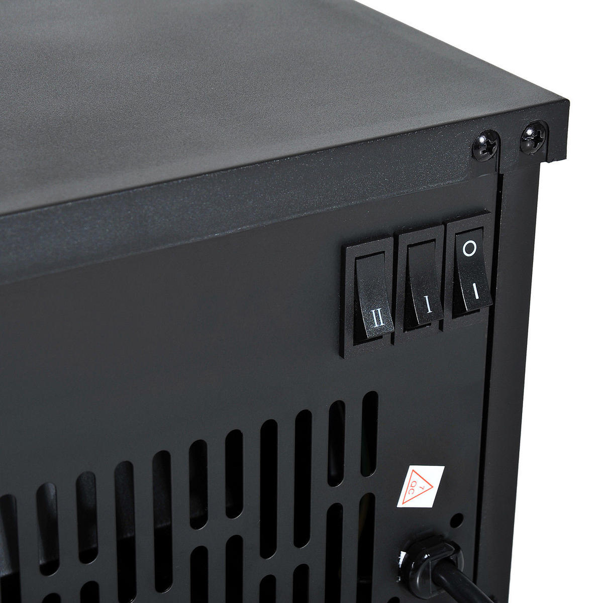 ELEKTROKAMIN mit Flammeneffekt, 600/1200W, Metall, Schwarz, 34 x 17 x31 cm - Schwarz, Metall (14/31/34cm) - HOMCOM