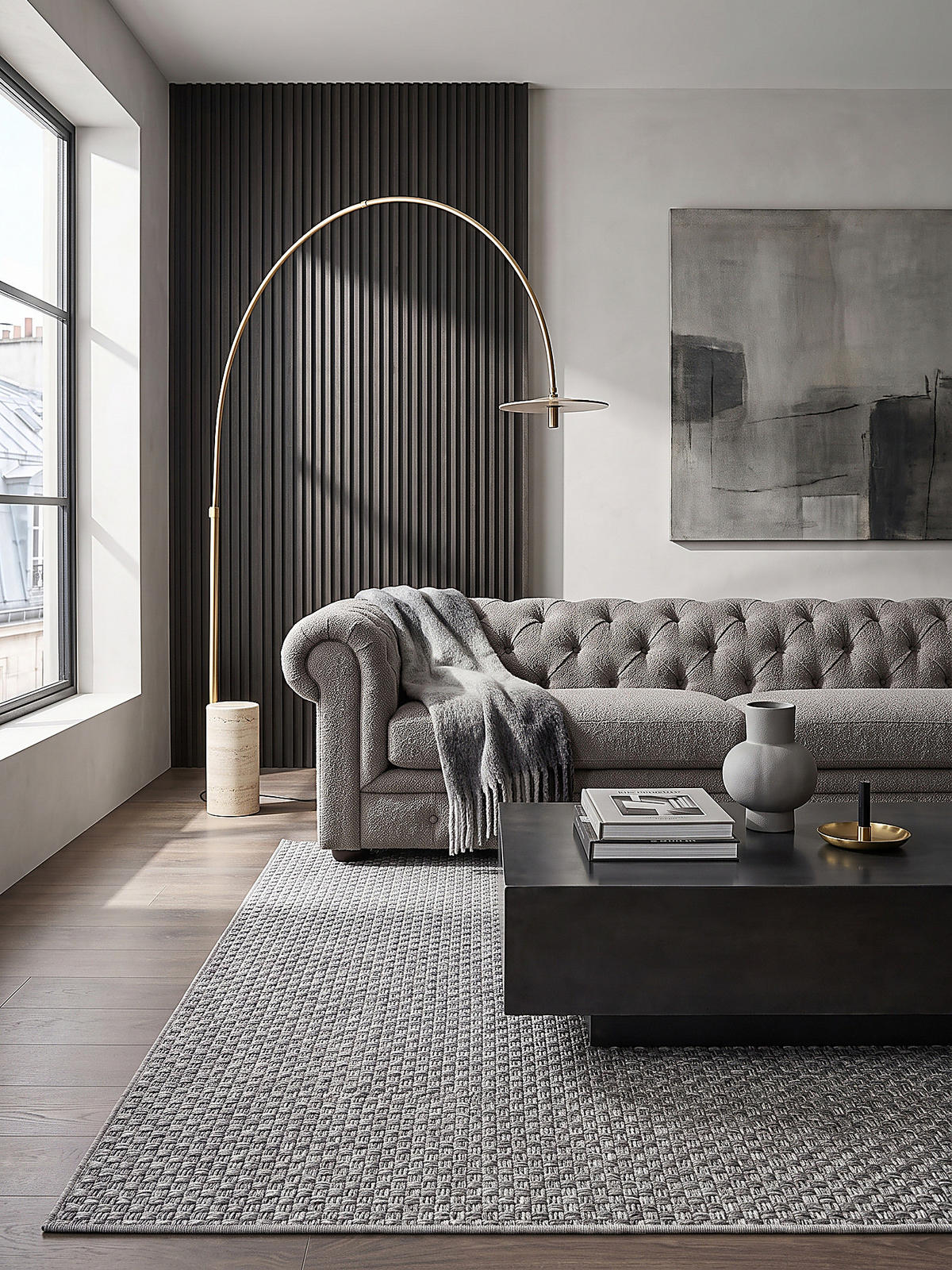 TEPPICH Flachgewebe BROYE Uni Polypropylen Grau 140 x 200 cm - Grau, Textil (140/200cm) - KADIMA DESIGN