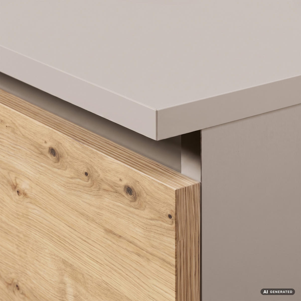 NACHTTISCH CL3 Kaschmir 40 cm 3 Schubladen Front Artisan-Eiche B40xH57xT35 cm - Beige/Braun, Holzwerkstoff (40/57/35cm) - Akord