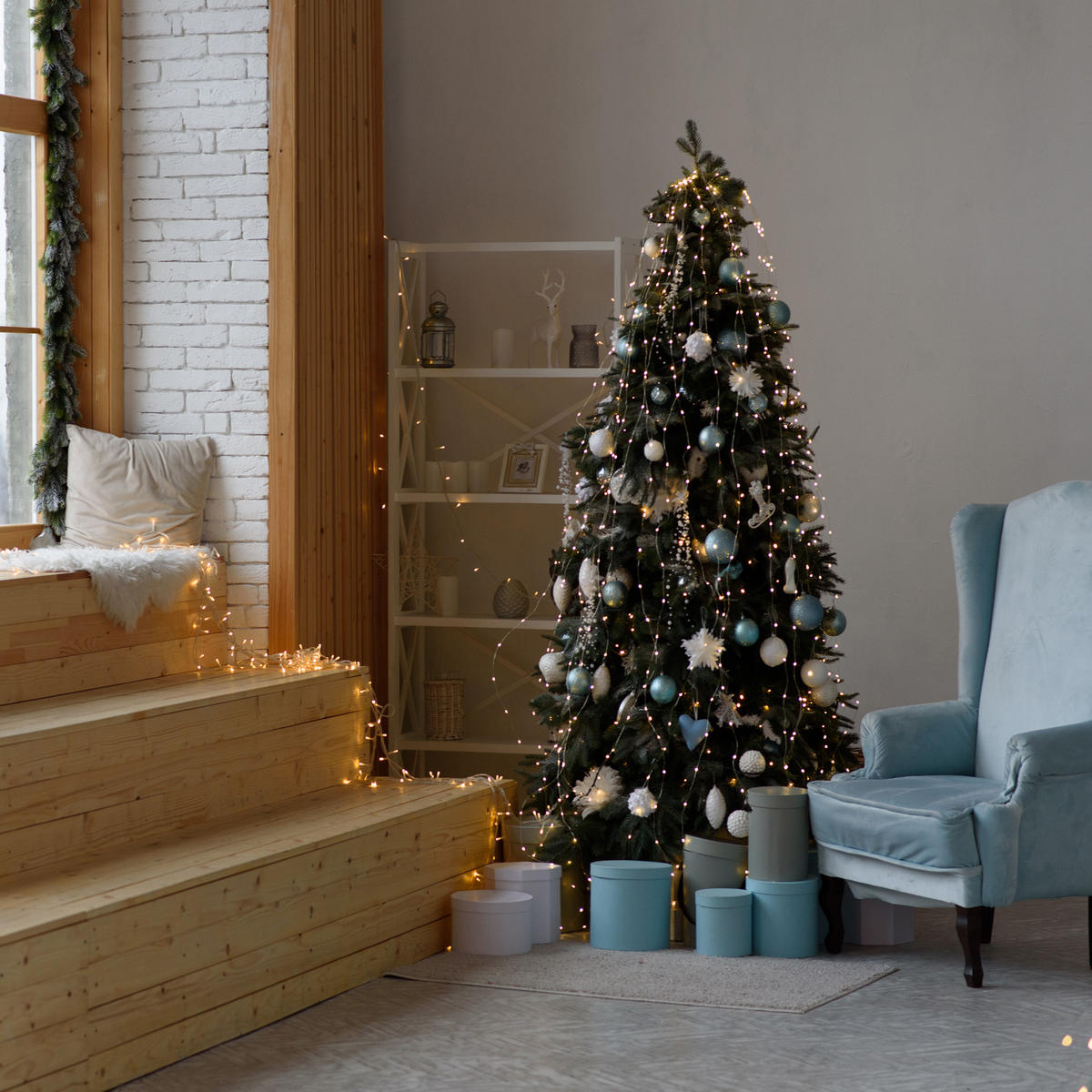 WEIHNACHTSBAUM Grün 71/71/180 cm - Grün, Kunststoff (180cm) - Mobili Rebecca