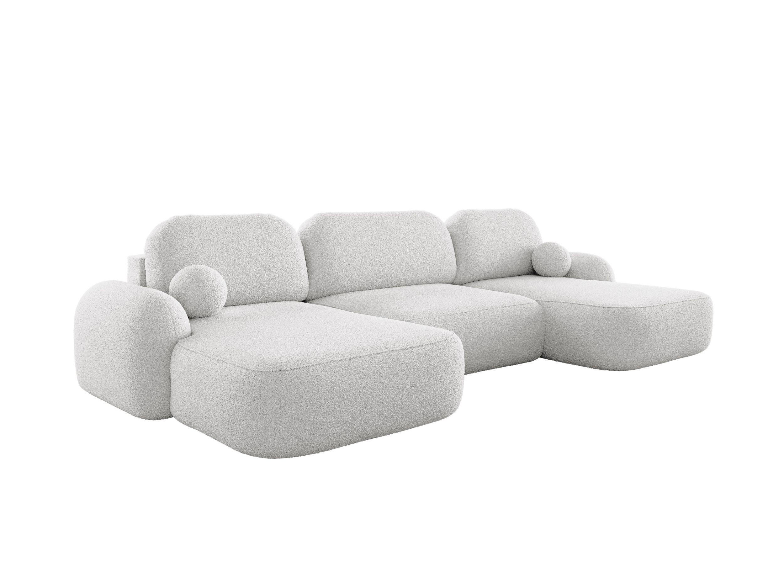 WOHNLANDSCHAFT MOLLY U TERRA FROTTE 00 mit Schlaffunktion - Weiß, Textil (366/94/175cm) - Bedante