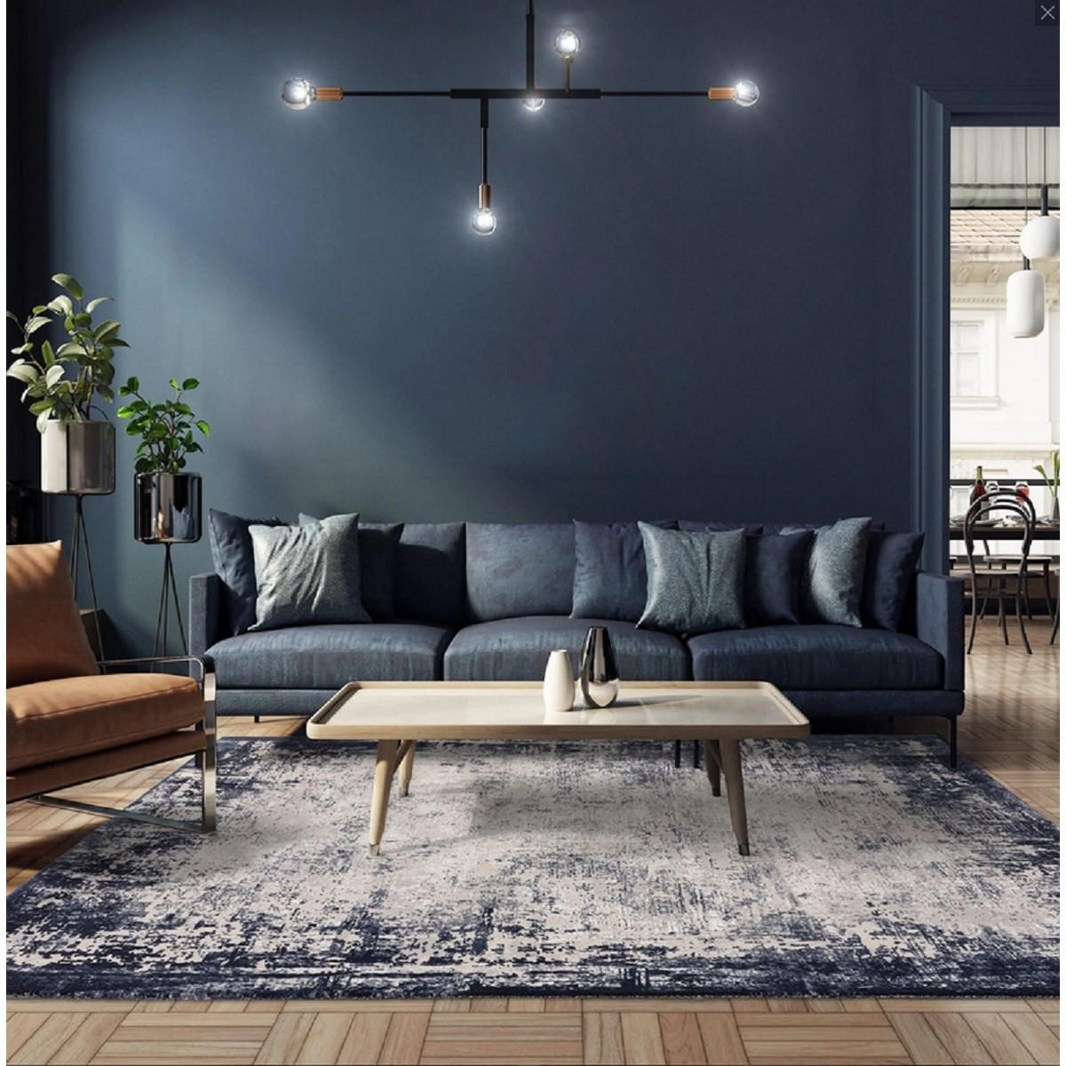 TEPPICH Moderner für Wohn- und Schlafzimmer ZUKA Blau 160 x 230 cm - Blau, Textil (160/230cm) - Novatrend