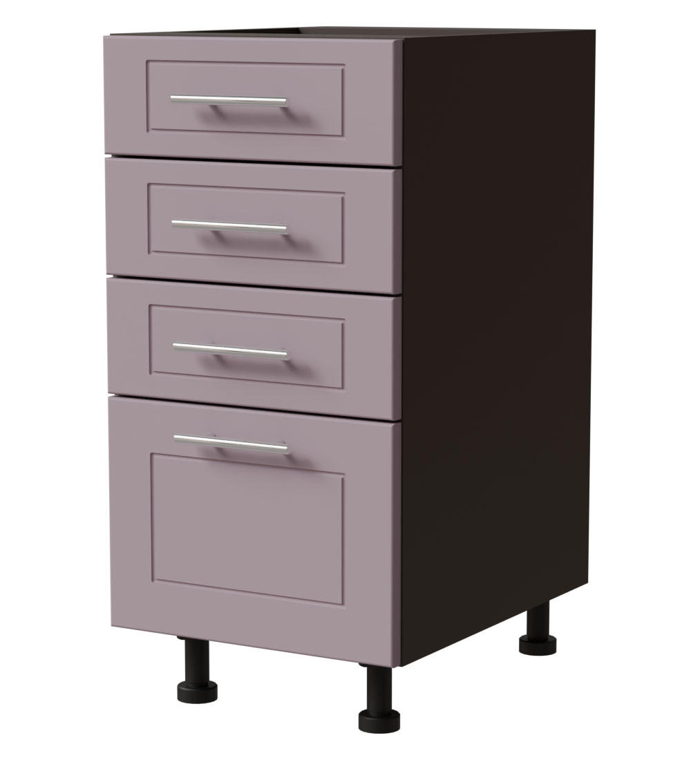 Feldmann-Wohnen Schubladenunterschrank Violett, Dunkelgrau 40x82x50 cm