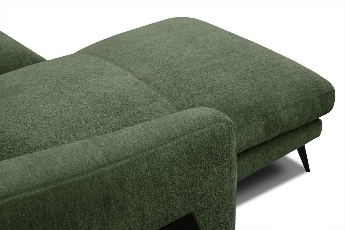 ECKSOFA WINTER 4-Sitzer, dunkelgrün - Dunkelgrün/Schwarz, Holzwerkstoff/Textil (158/269cm) - Courtois Laville