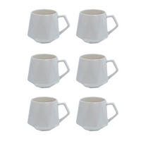 TEETASSE in Feinschliff Optik 350 ml (6-tlg.) - Weiß, Keramik (0.35L) - Intirilife