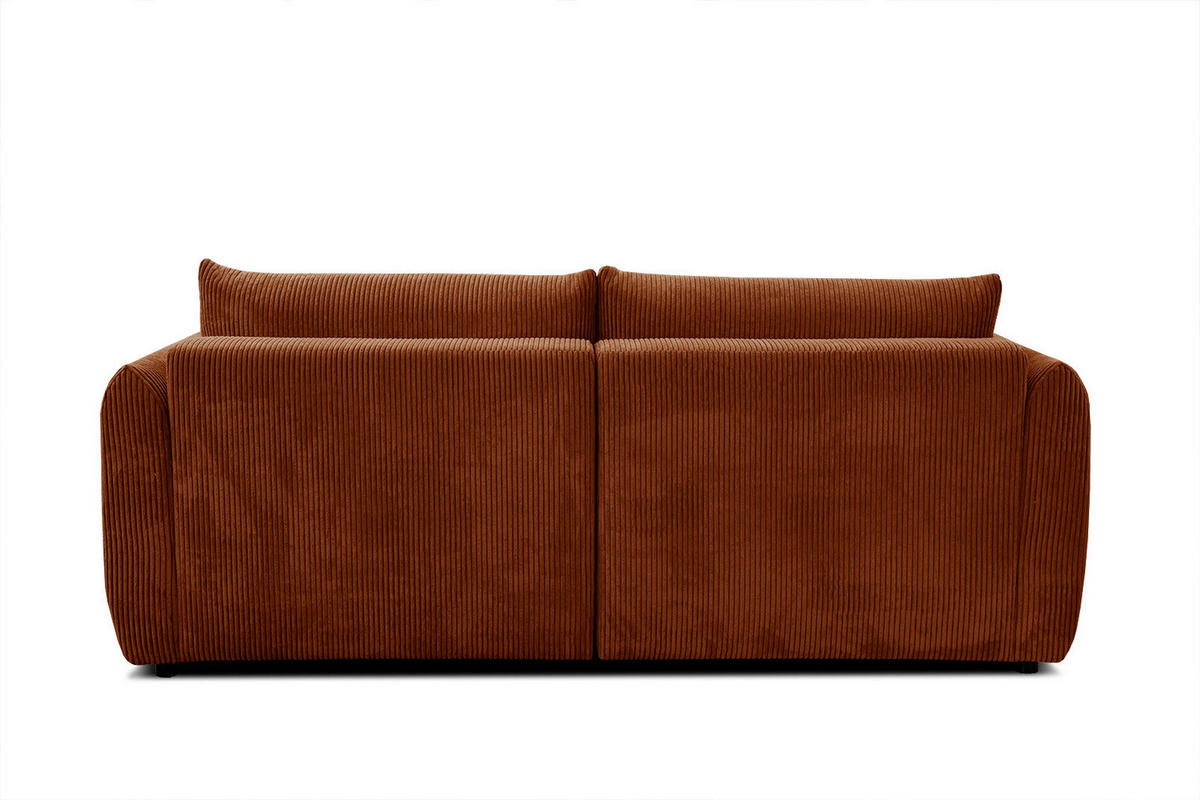 ECKSOFA TAUER 3-Sitzer, orange - Schwarz/Orange, Holzwerkstoff/Kunststoff (206/173cm) - Courtois Laville