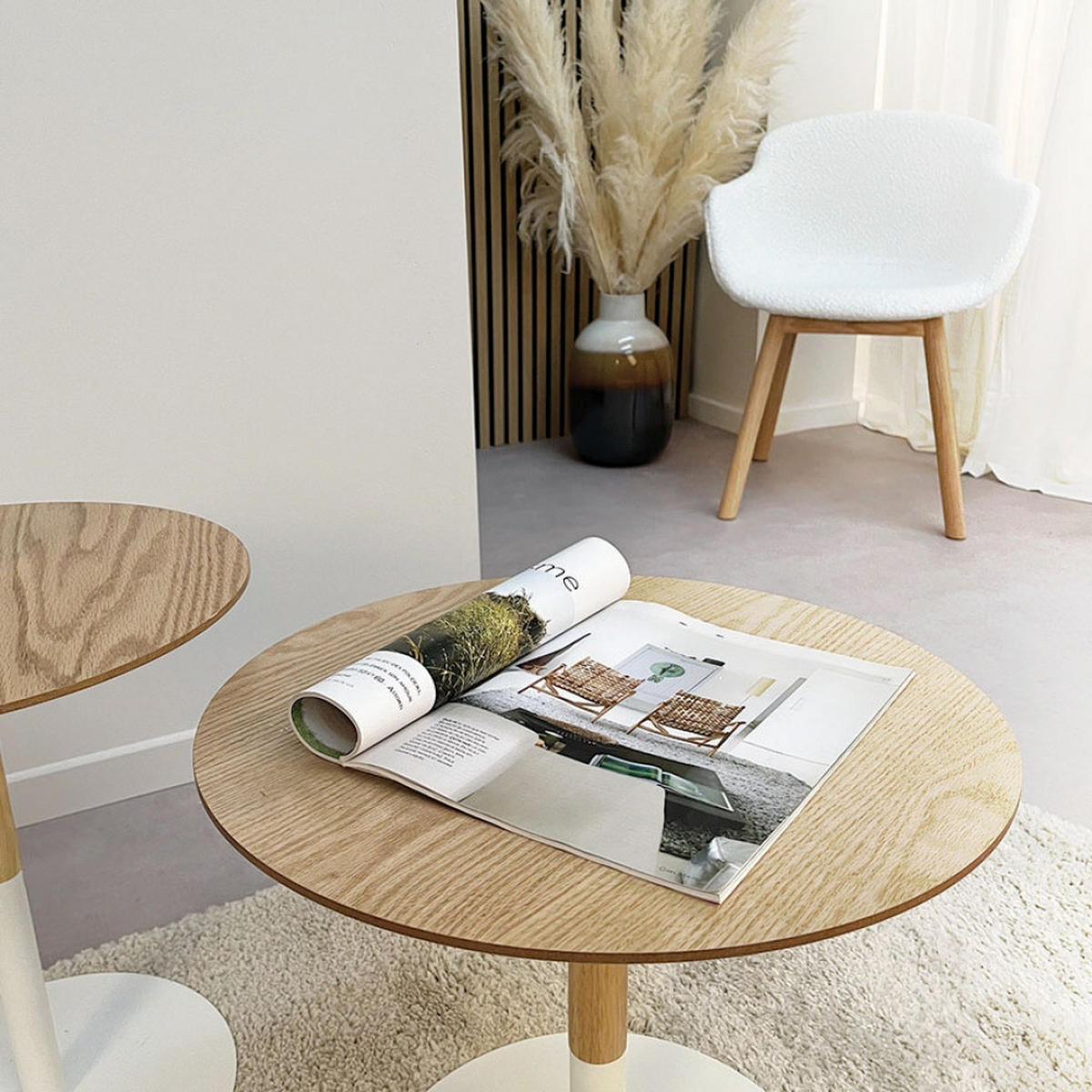 LOUNGETISCH Beige 40x40x45 cm - Beige/Schwarz, Holz/Metall (40/40/45cm) - AlterEgo