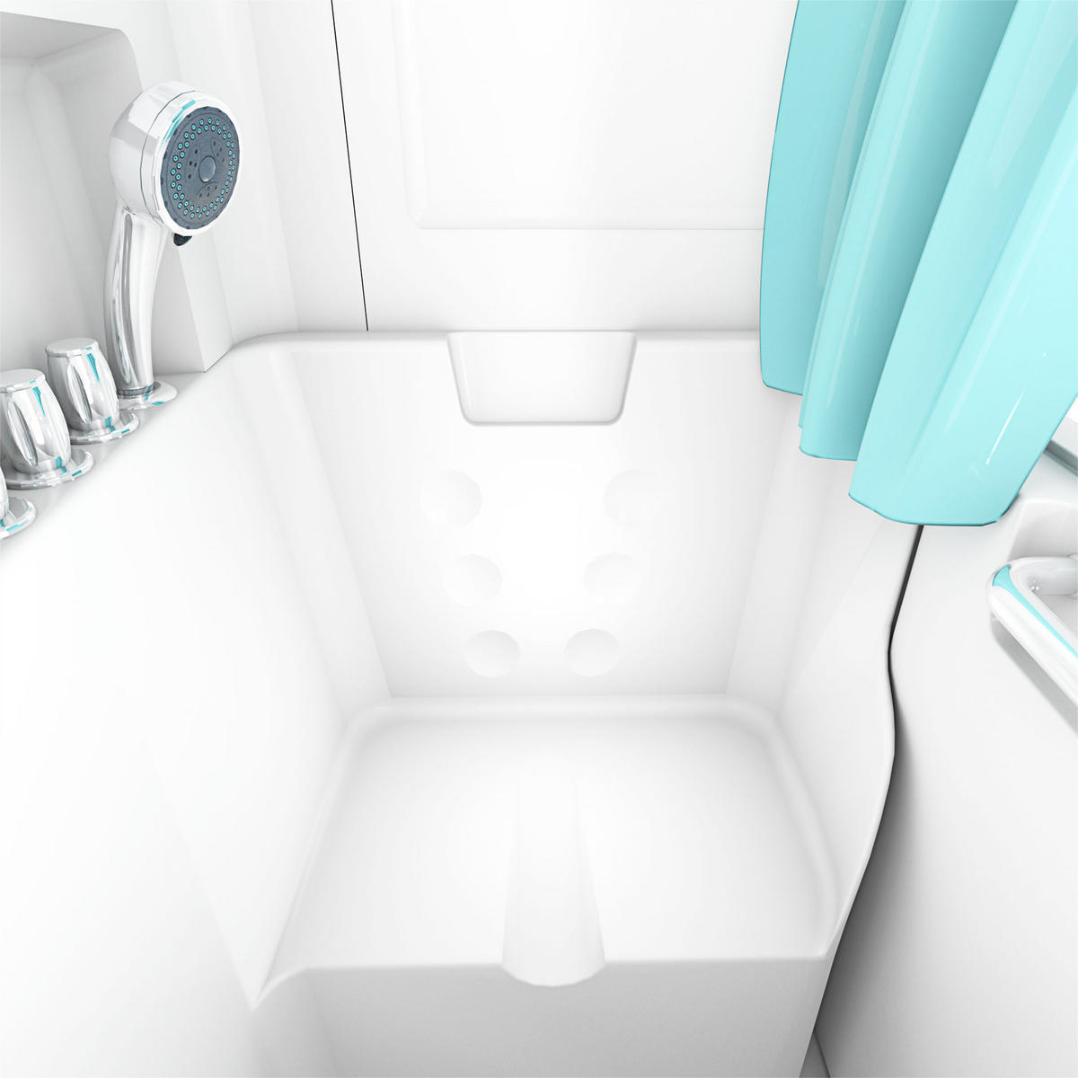 SENIORENDUSCHE Wanne mit Tür S02D-TH-A-R 78x100x205cm - Weiß, Glas/Kunststoff (78/100/205cm) - AcquaVapore by Sandra Jentho