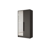 KLEIDERSCHRANK - LUSSO - 102 - Schwarz - Schwarz, Holzwerkstoff (102/200/51cm) - ALTDECOR