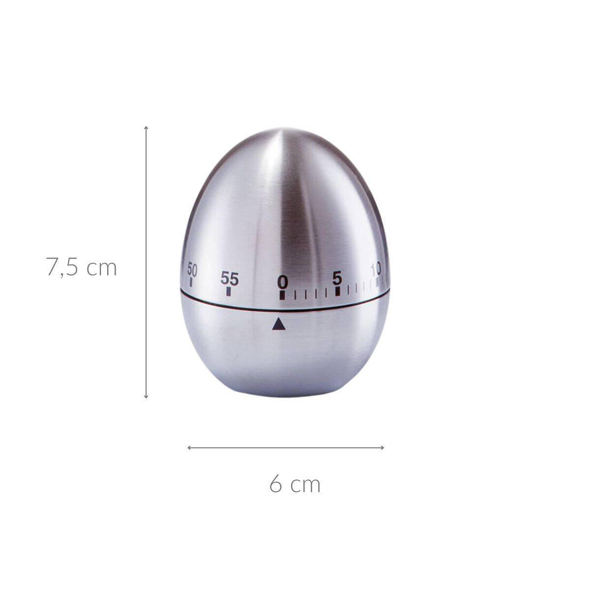 KÜCHENTIMER Eierform Ø 6 cm - Silberfarben, Metall (6/7.6/6cm)